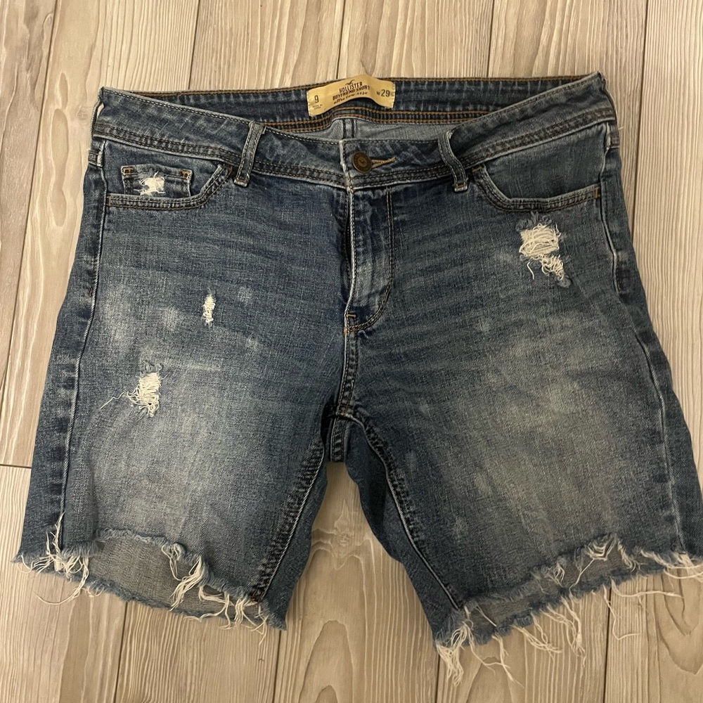 Hollister Blue Denim Boyfriend Shorts